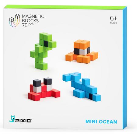 Pixio Magnetic Blocks | Design Series | Pixio Mini Ocean | 6 kleuren | 75 blokken